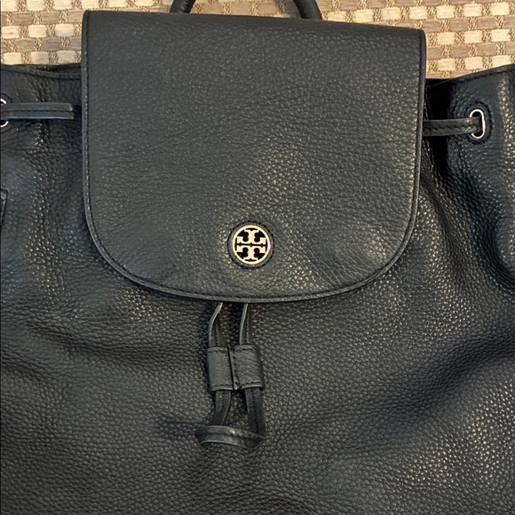Tory Burch Black Pebbled Leather Backpack - Picture 2 of 11